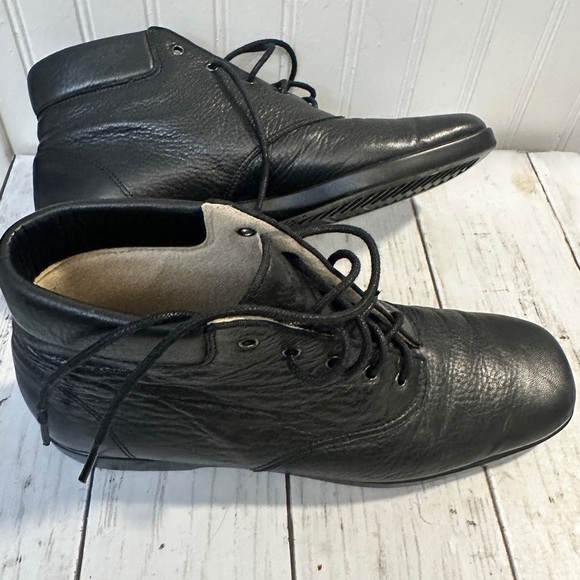 Ros Hommerson 7.5N Women’s Black Leather Lace-Up Comfort Ankle Boots #36560 main image 12